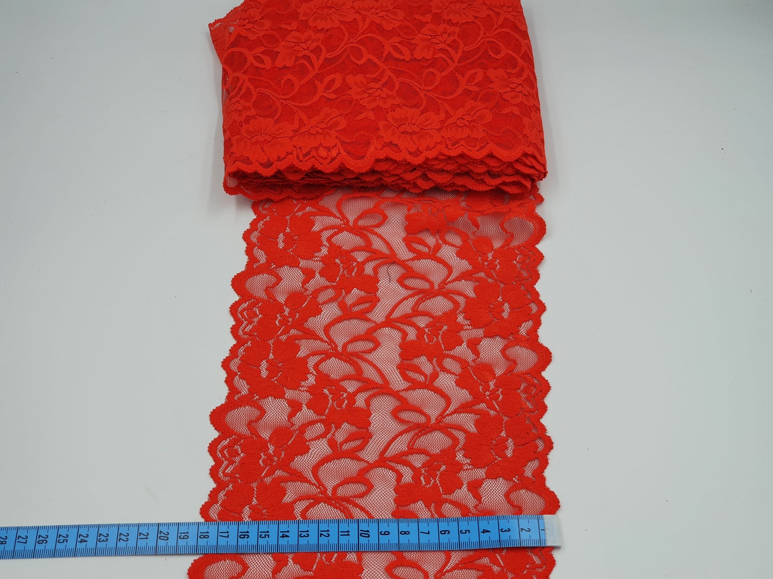 Dantelă elastică, roșie,18cm