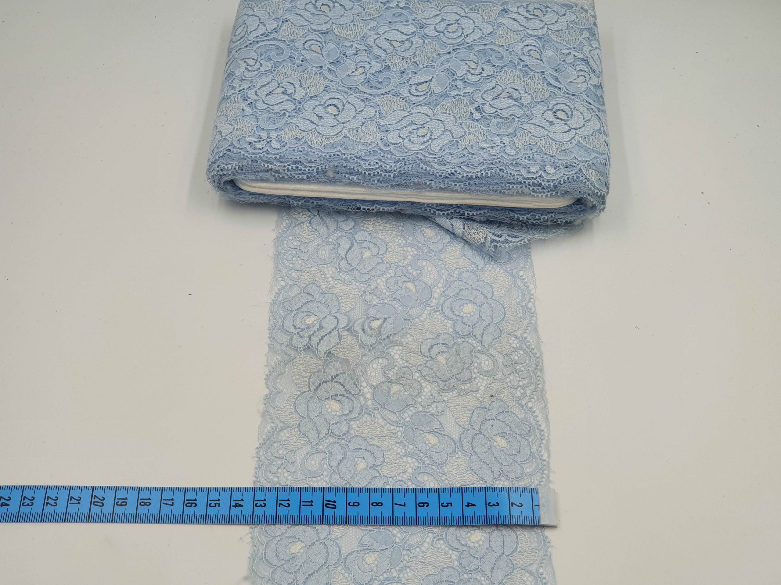 Dantela elastica, bleu-deschis, 13cm