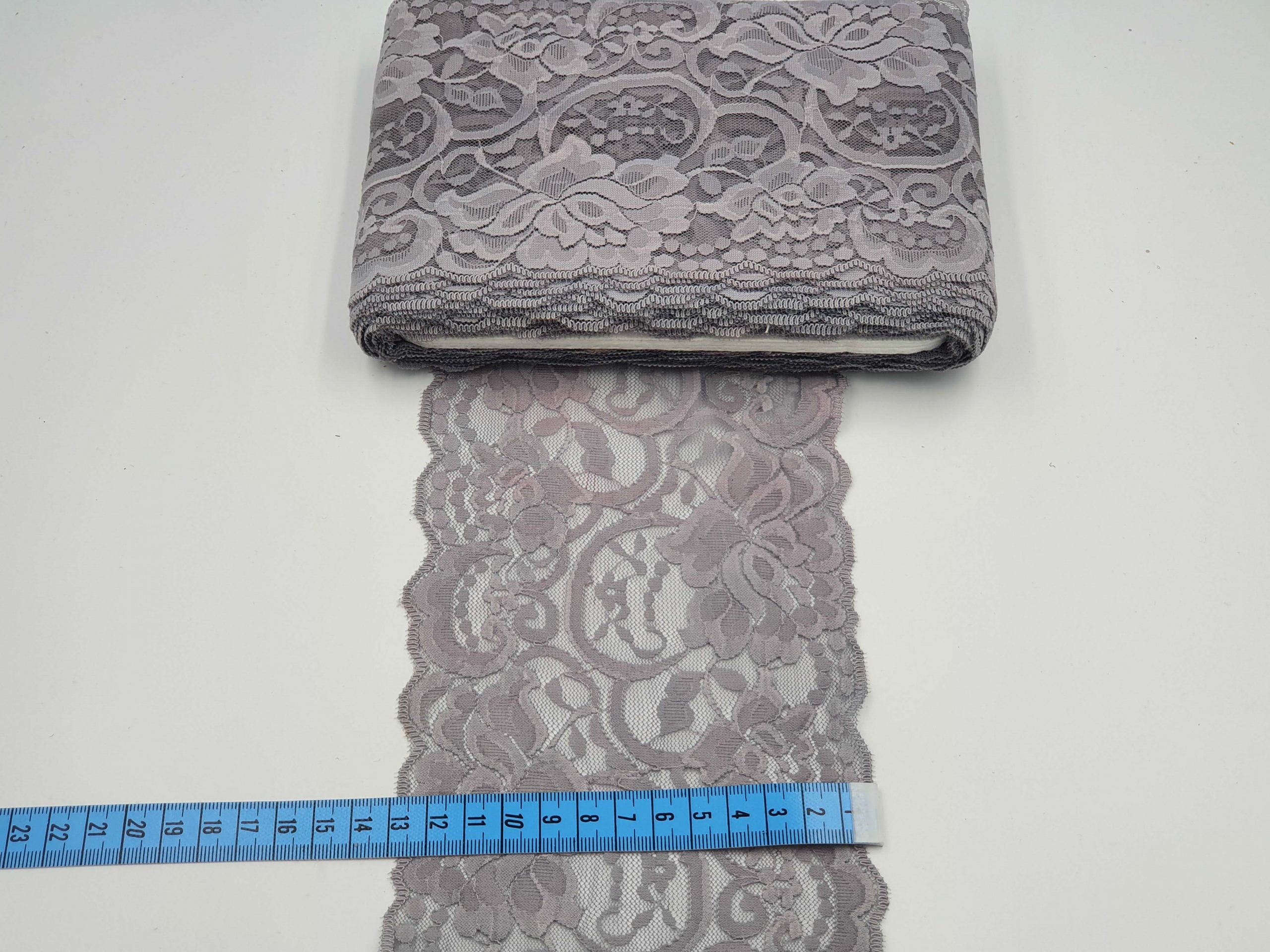 Dantela elastica, gri, 13cm