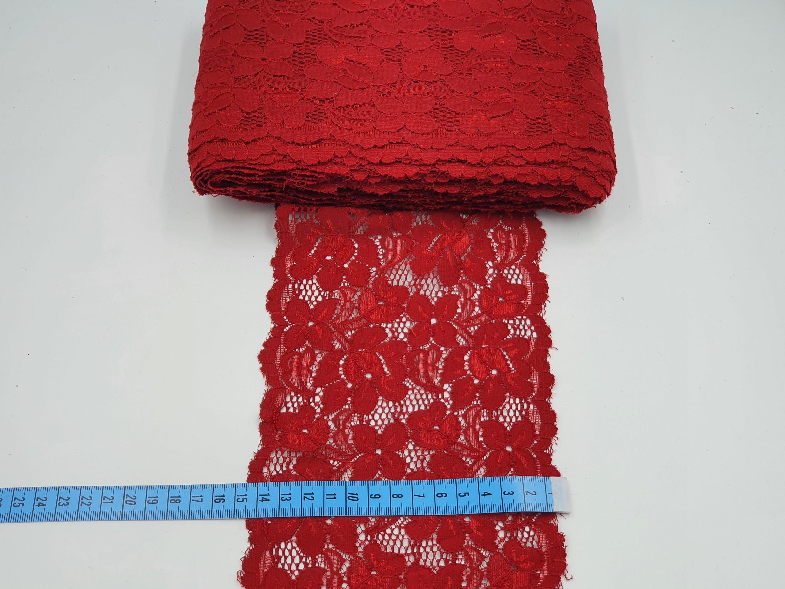 Dantela elastica, rosie, 13cm