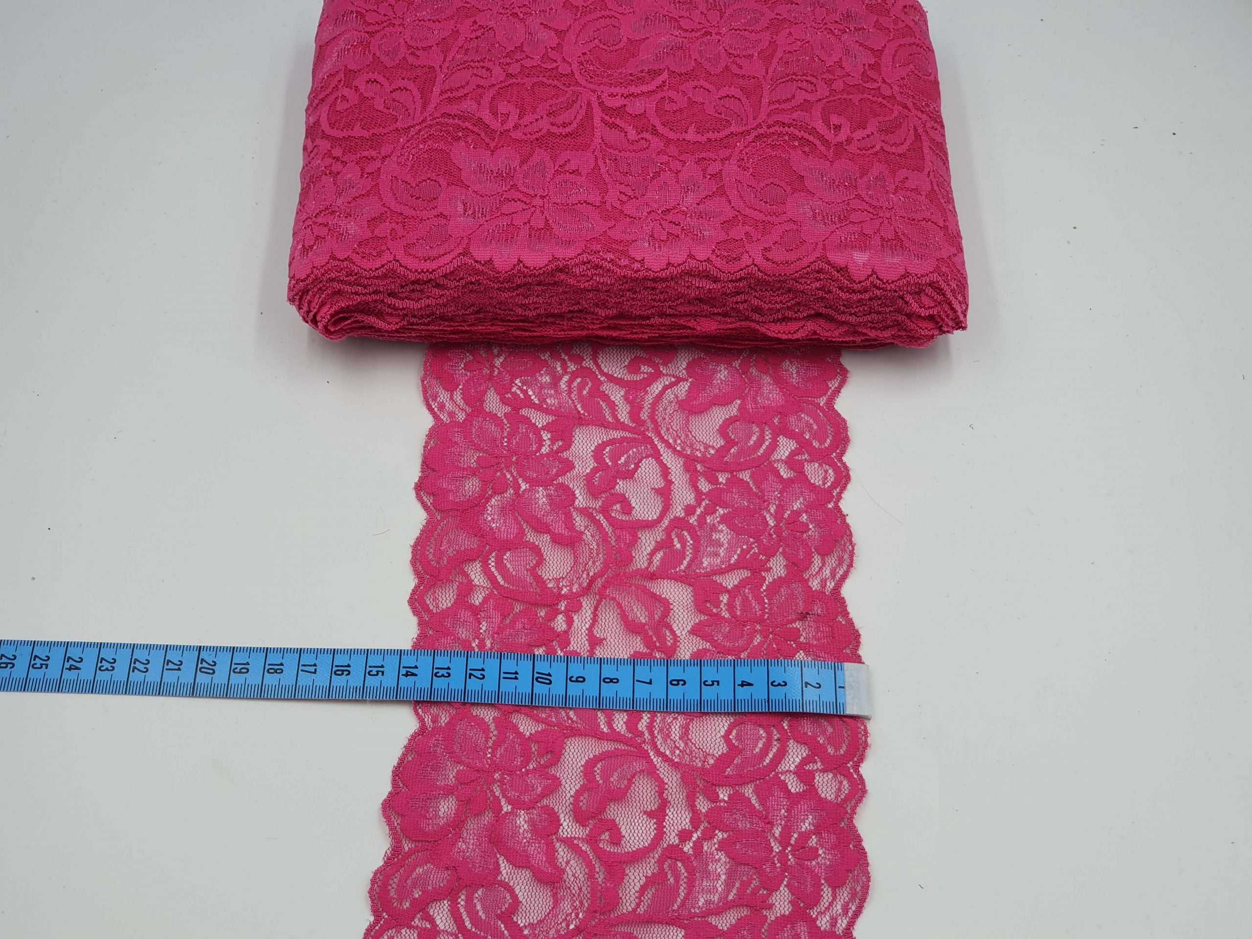 Dantela elastica, roz, 14cm