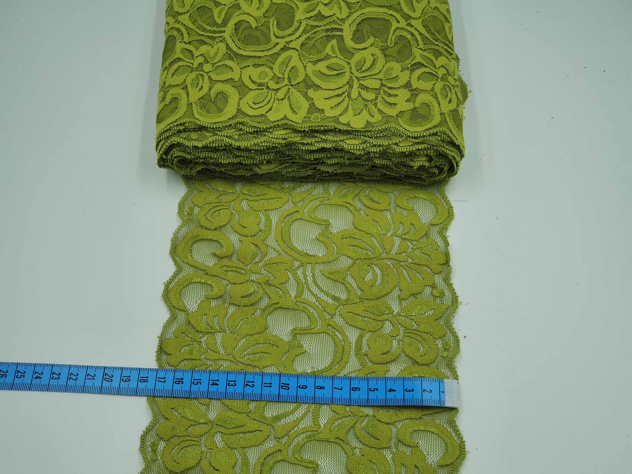 Dantela elastica, verde, 17cm