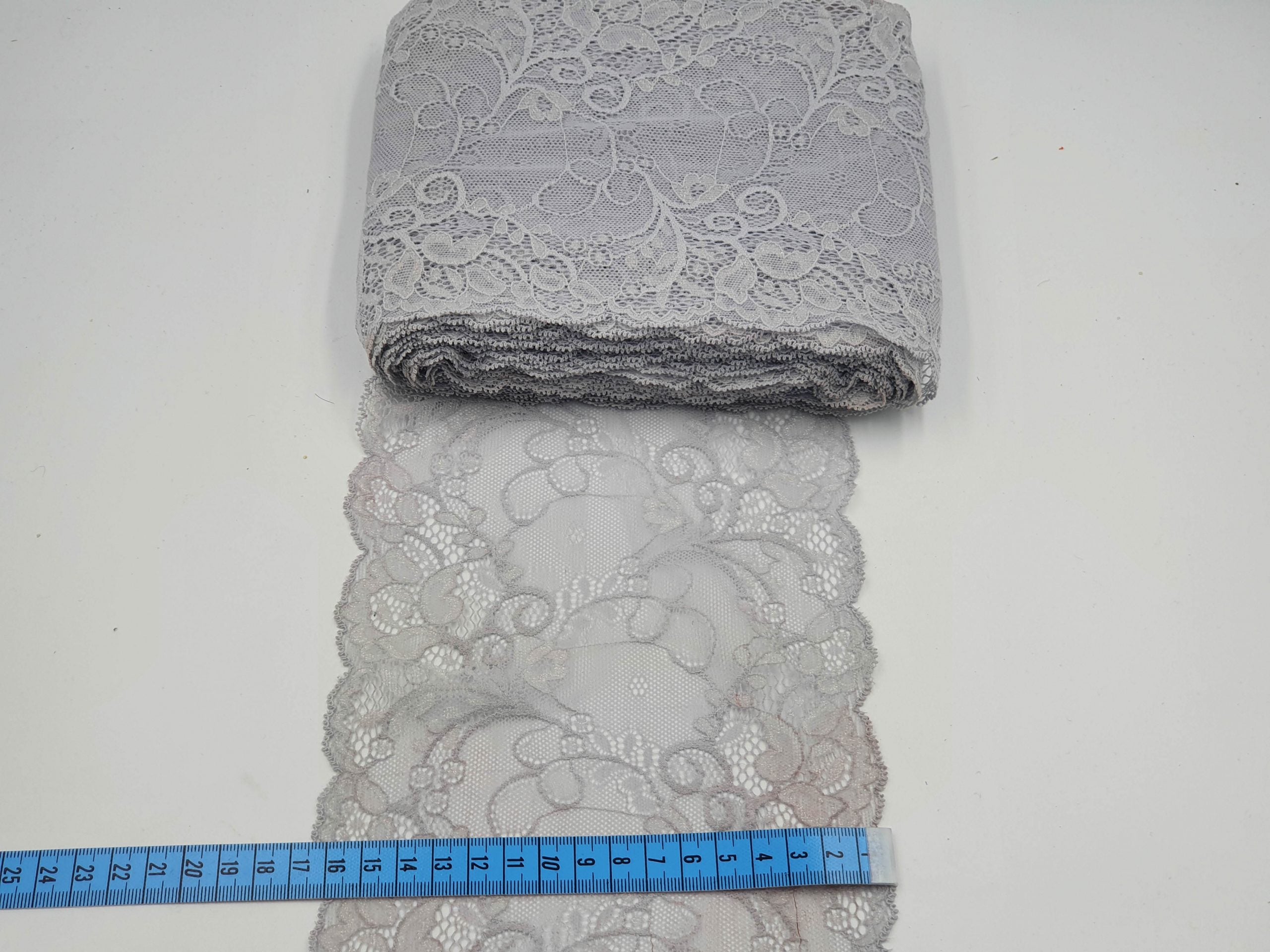Dantela elastica, Gri, 17 cm