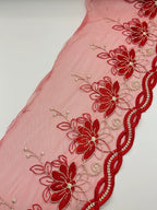 Pasmanterie rosie sau neagra, 15cm latime