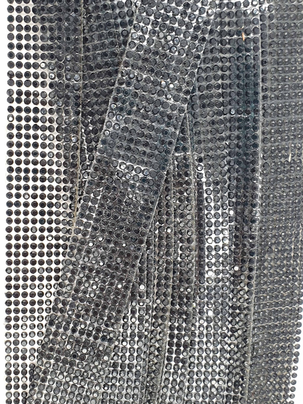 Aplicatie banda, neagra, baza silicon cu strasuri, 20mm latime