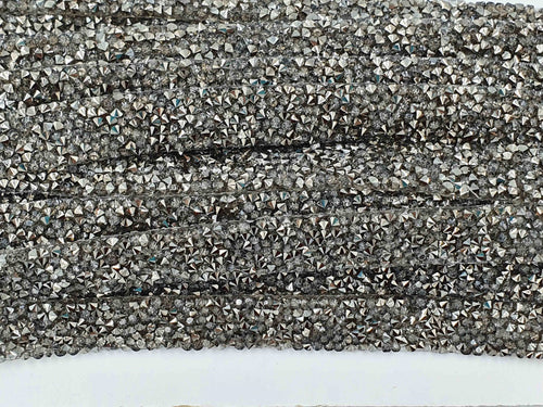 Aplicatie banda, neagra, baza silicon cu strasuri, 15mm latime
