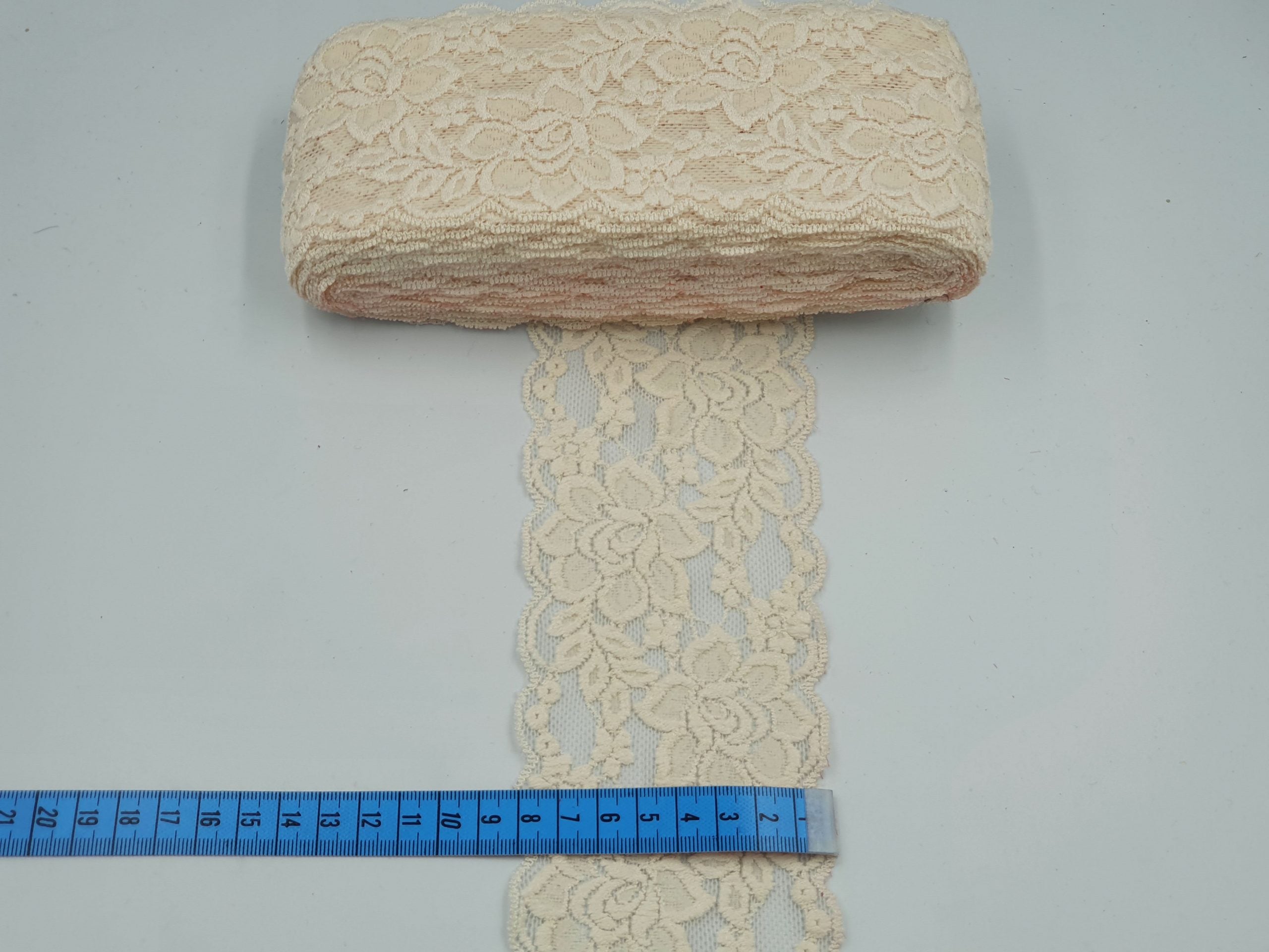 Dantela elastica, Bej, 8 cm