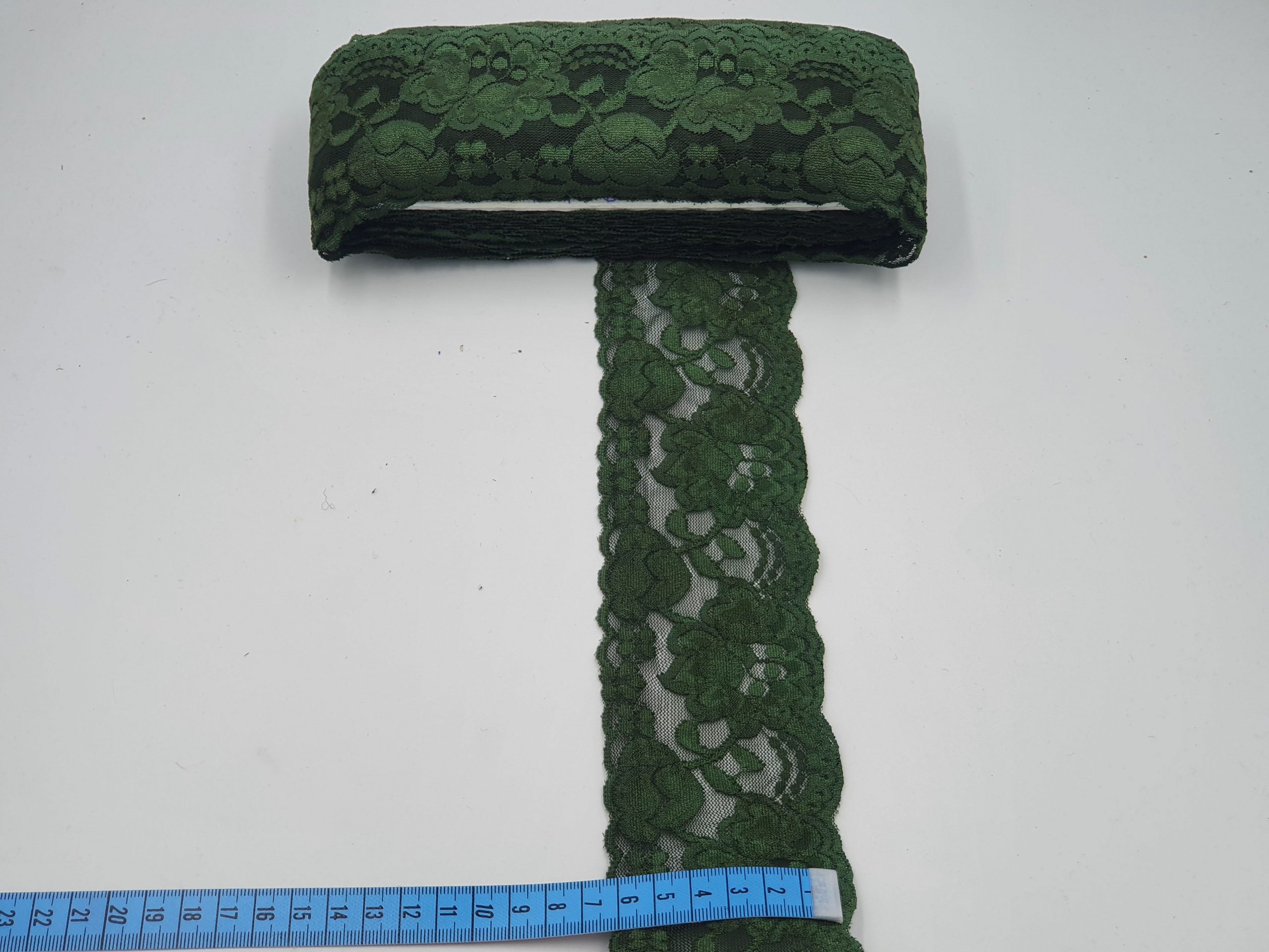 Dantela elastica, Verde, 7 cm