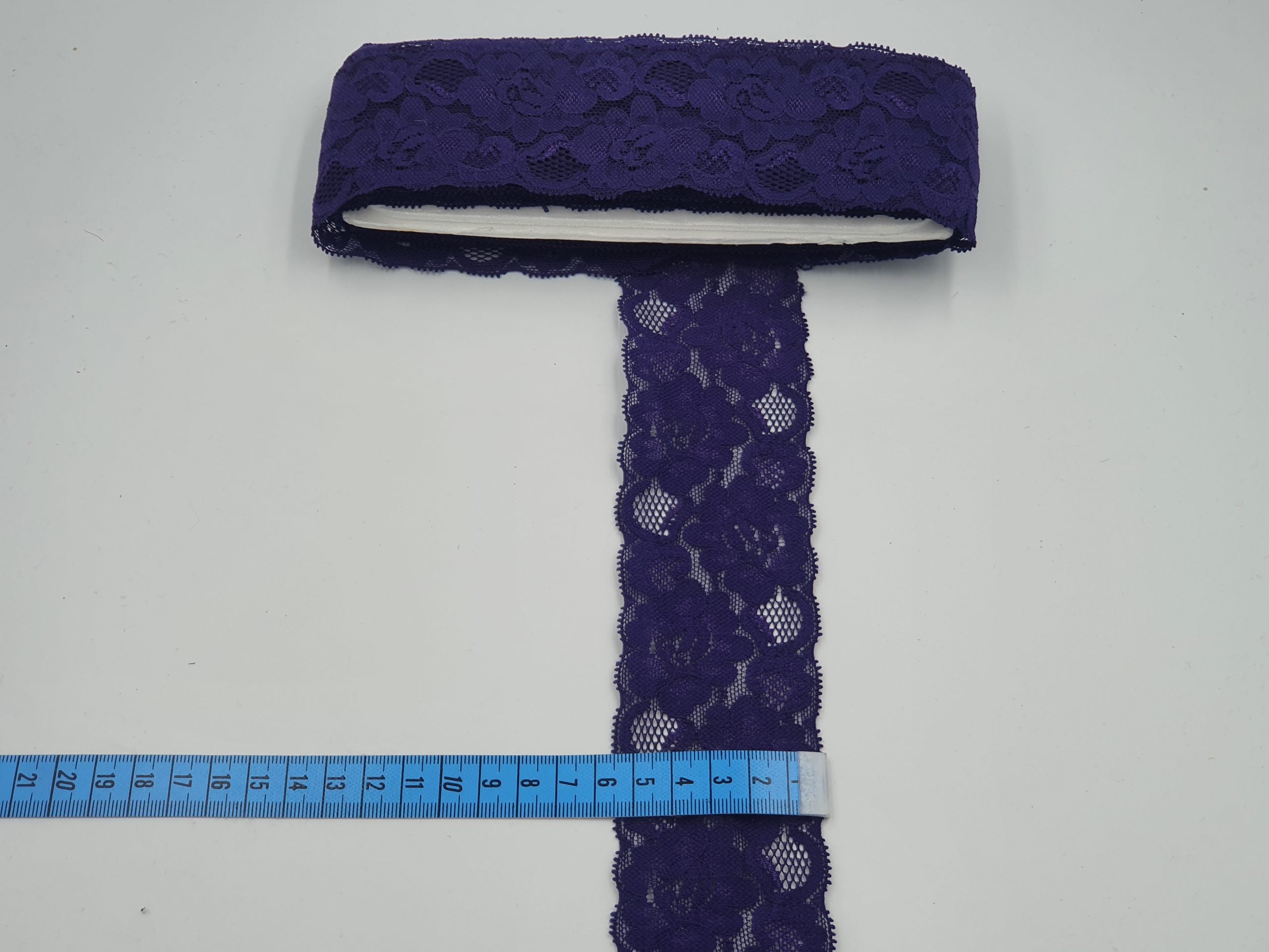 Dantela elastica, Bleu-marin, 6 cm