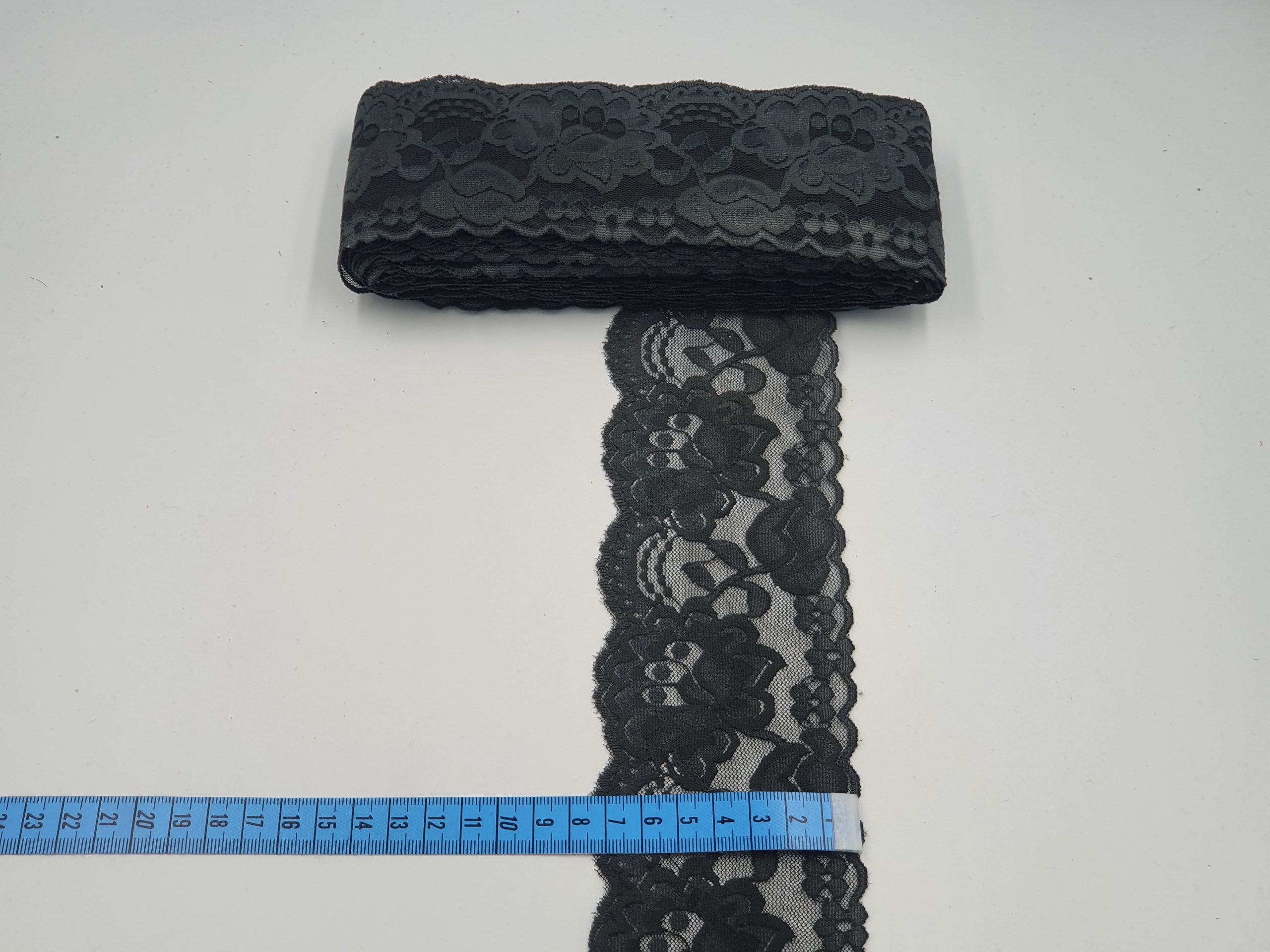 Dantela elastica, gri inchis, 8 cm