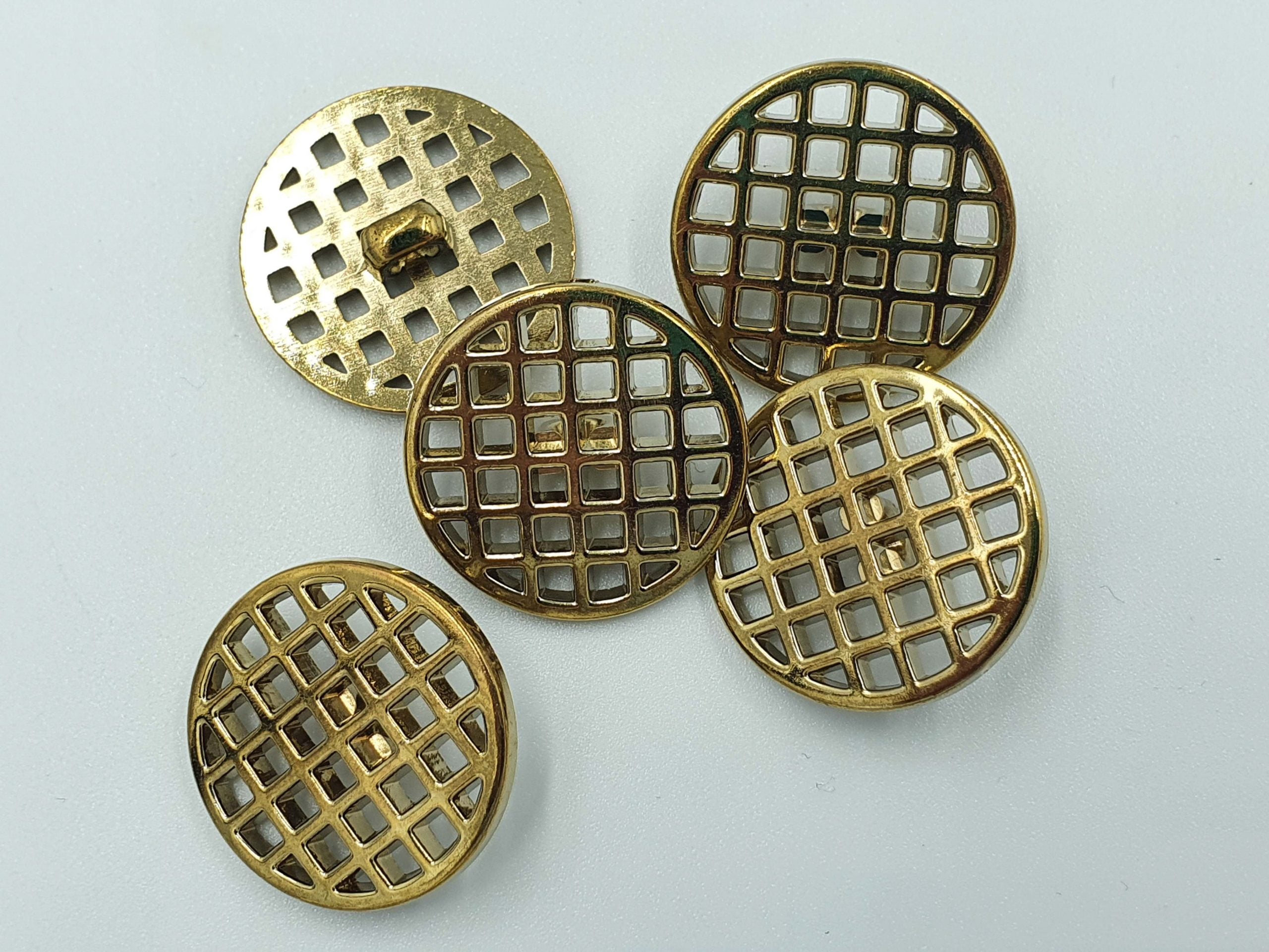 Nasturi rotunzi, design auriu, prindere cu picior, marime 25mm - 25mm/40 Lin