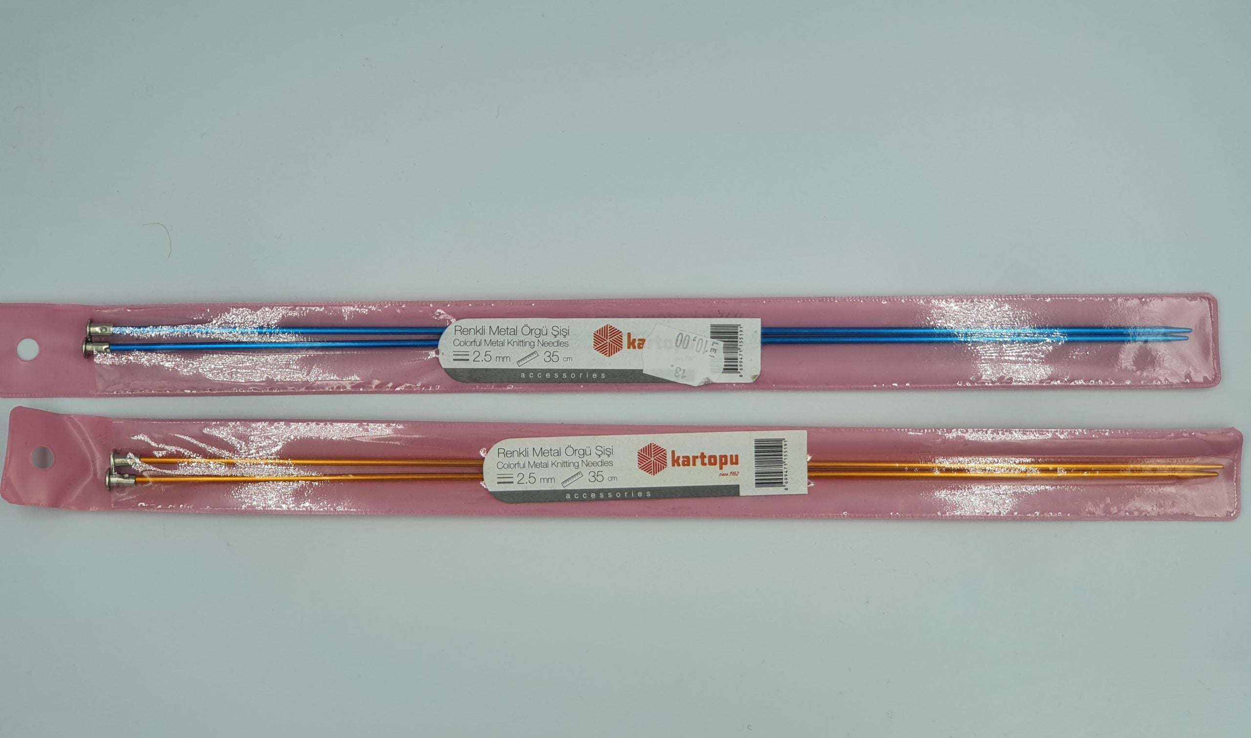 Kartopu andrele lungi metal, 2,5mm grosime, 35cm lungime, diferite culori