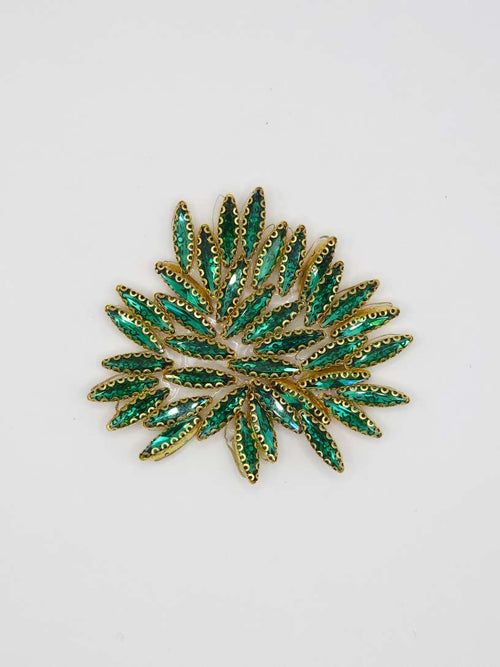 Aplicatie termoadeziva, floare, verde, 7x6 cm