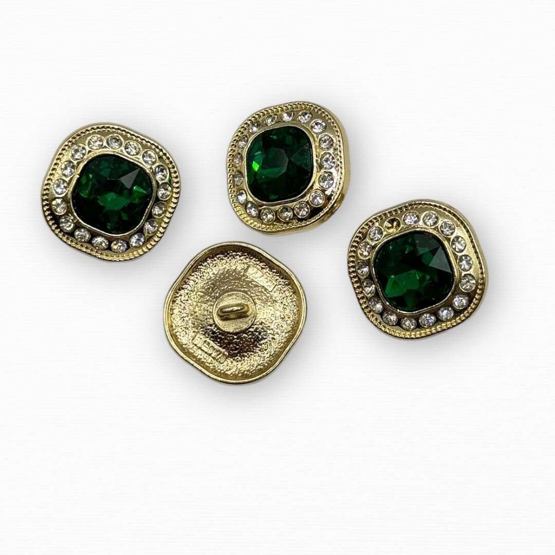 Nasturi cu stras , verzi 20mm