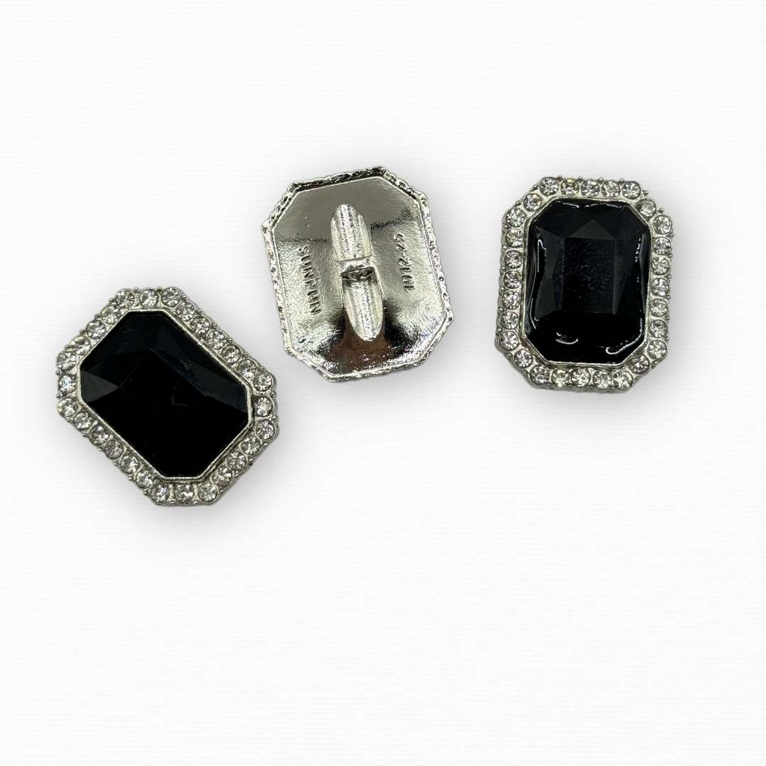 Nasturi cu stras , negri 20mm