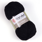 Fir, subtire, pentru tricotat/crosetat, YarnArt Super Perlee, 100g, culoare 241 Negru INSPICAT