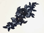 Aplicatie, model floral, 35x15cm, bluemarin