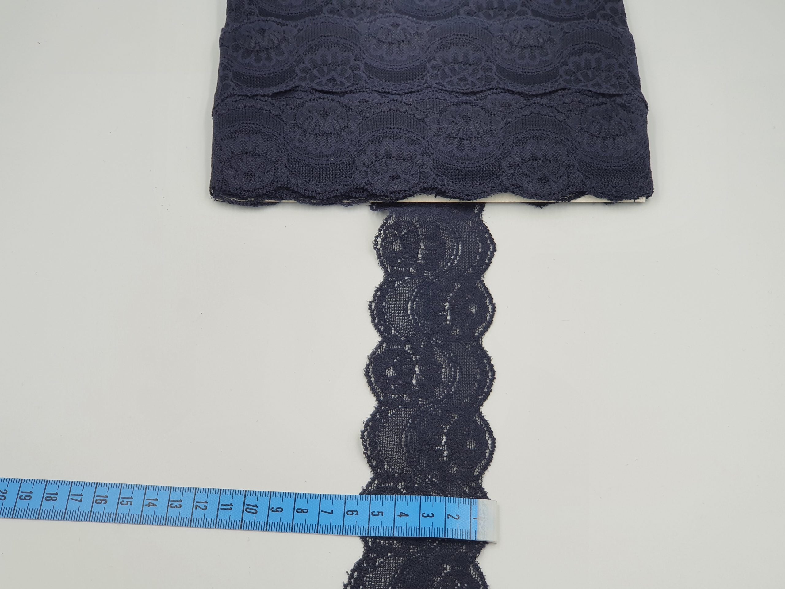 Dantelă elastică, bleumarin, 5,5cm