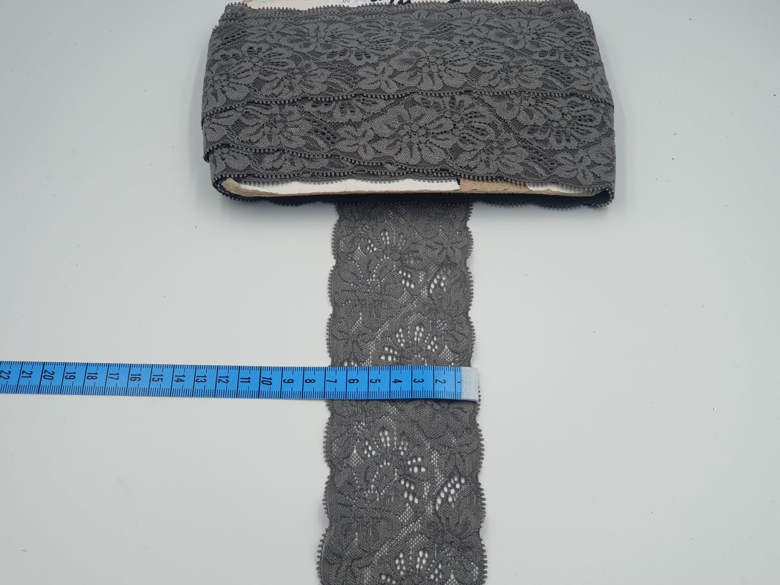 Dantelă elastică, gri, 7cm