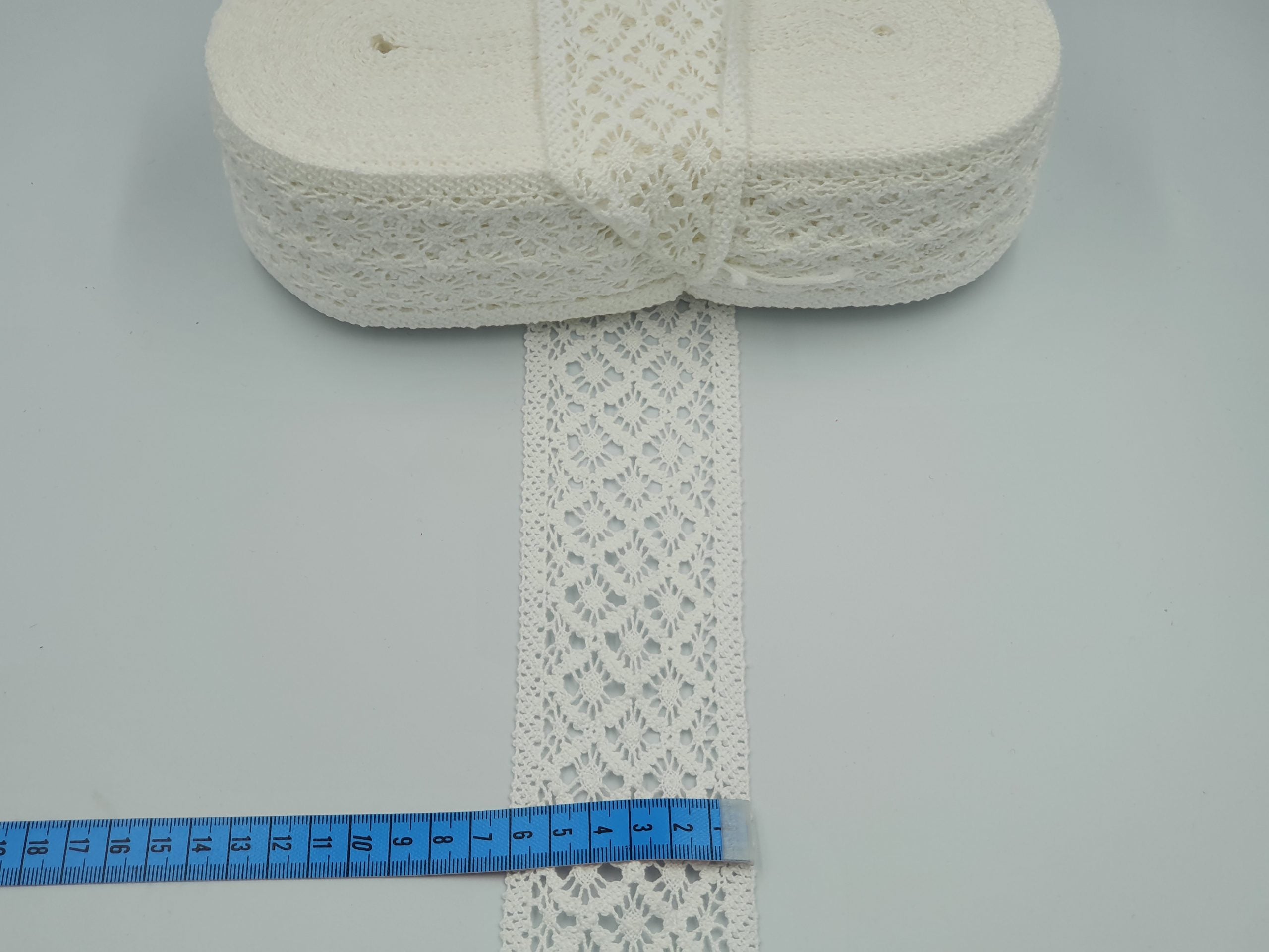Dantelă bumbac Albă 60mm