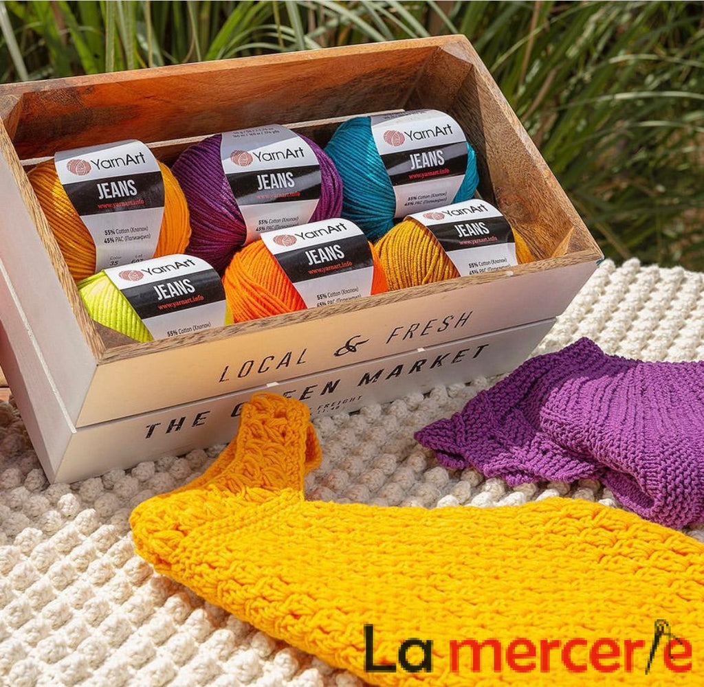 Fir tricotat/crosetat, compozitie 55% bumbac, YarnArt Jeans, 50g, cod culoare 84