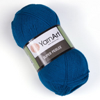 Fir, subtire, pentru tricotat/crosetat, YarnArt Super Perlee, 100g, culoare 843 Bleumarin