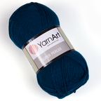 Fir, subtire, pentru tricotat/crosetat, YarnArt Super Perlee, 100g, culoare 850 Bleumarin