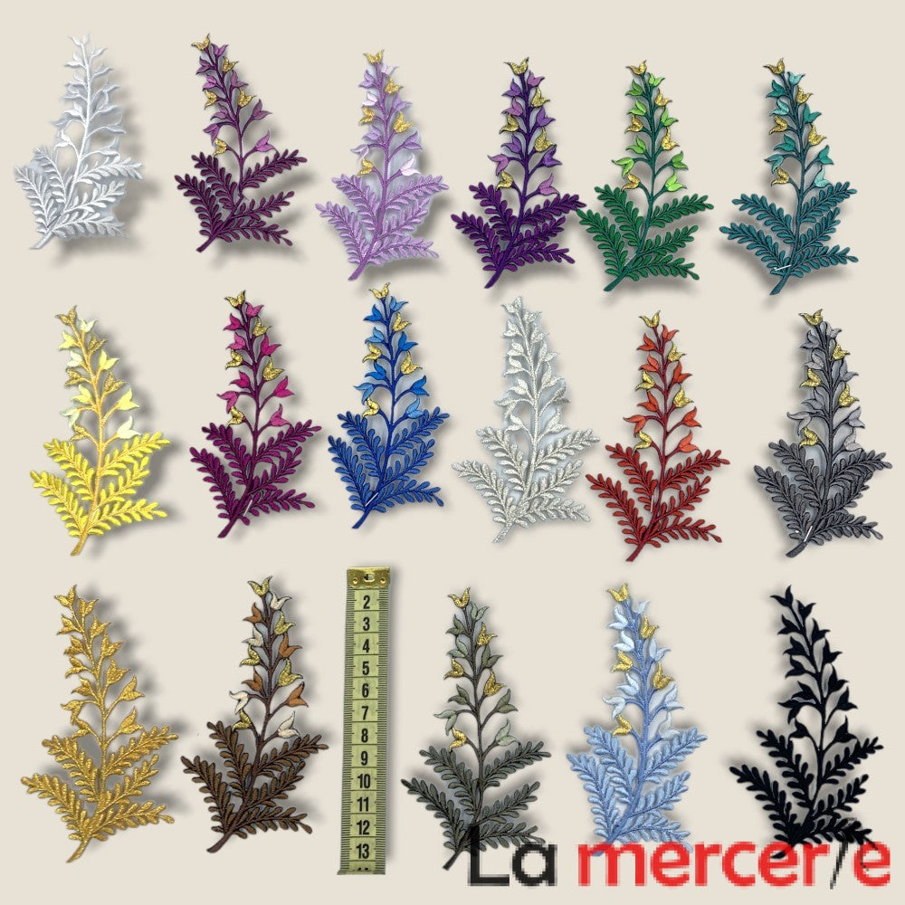Embleme termo-adezive, model frunza, 12cm, diferite culori