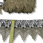 Dantela fixa, negru-auriu, latime 15cm