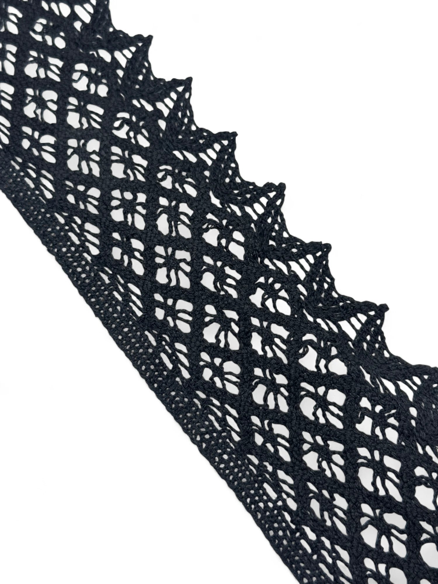 Dantela bumbac neagra 7cm