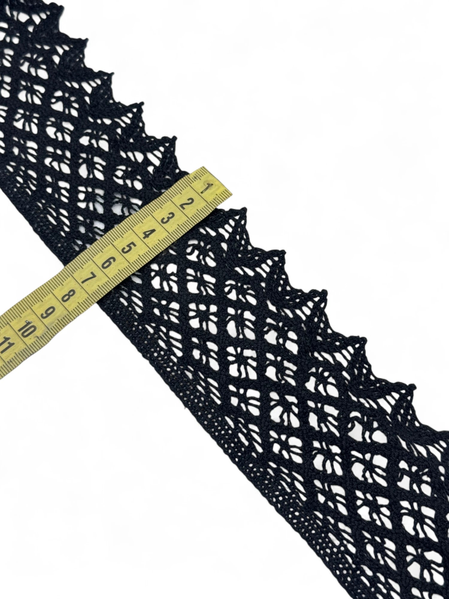 Dantela bumbac neagra 7cm