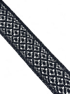 Dantela bumbac cu bordura neagra 6cm