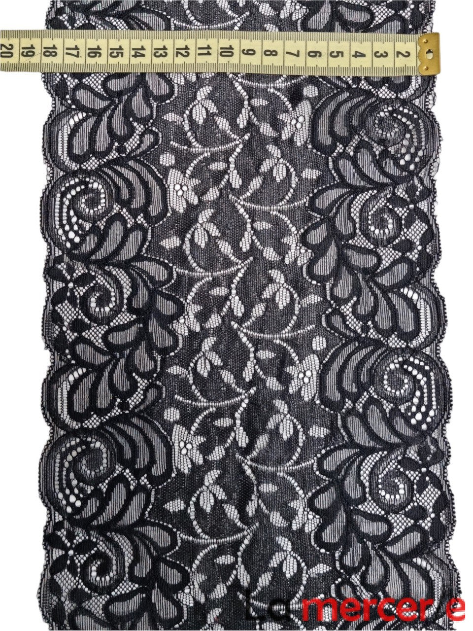 Dantela elastica neagra latime 18cm