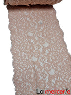 Dantela elastica model floral, latime 17,5cm