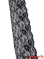 Dantela  neagra, model floral, latime 9cm