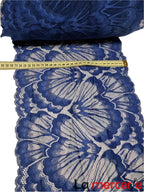 Dantela elastica nuante de albastru, latime 28cm