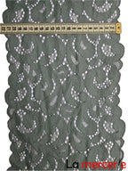 Dantela elastica, kaki, model frunzulite, latime 22cm