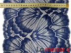 Dantela elastica nuante de albastru, latime 28cm