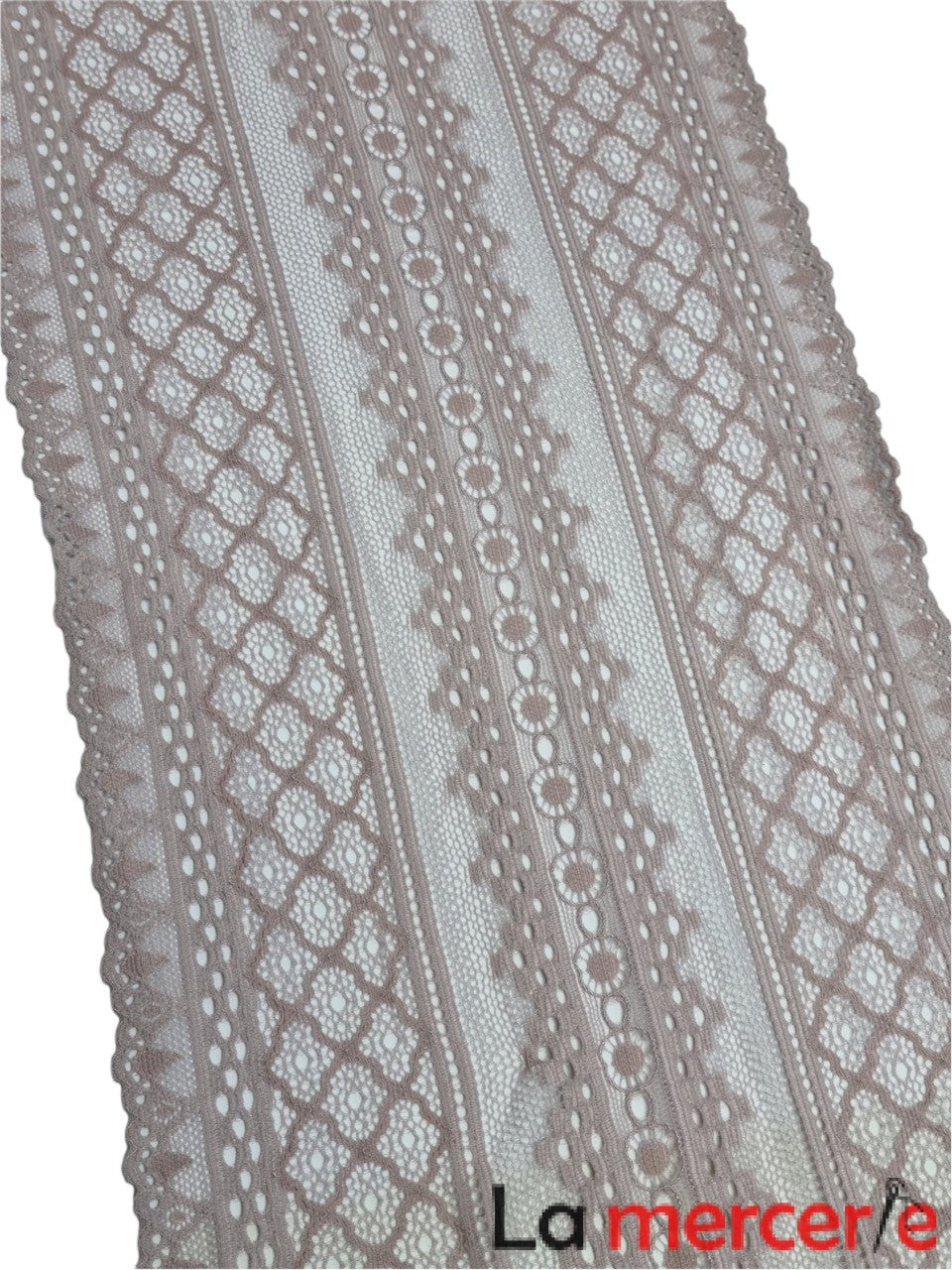 Dantela elastica, roz prafuit, latime 20cm