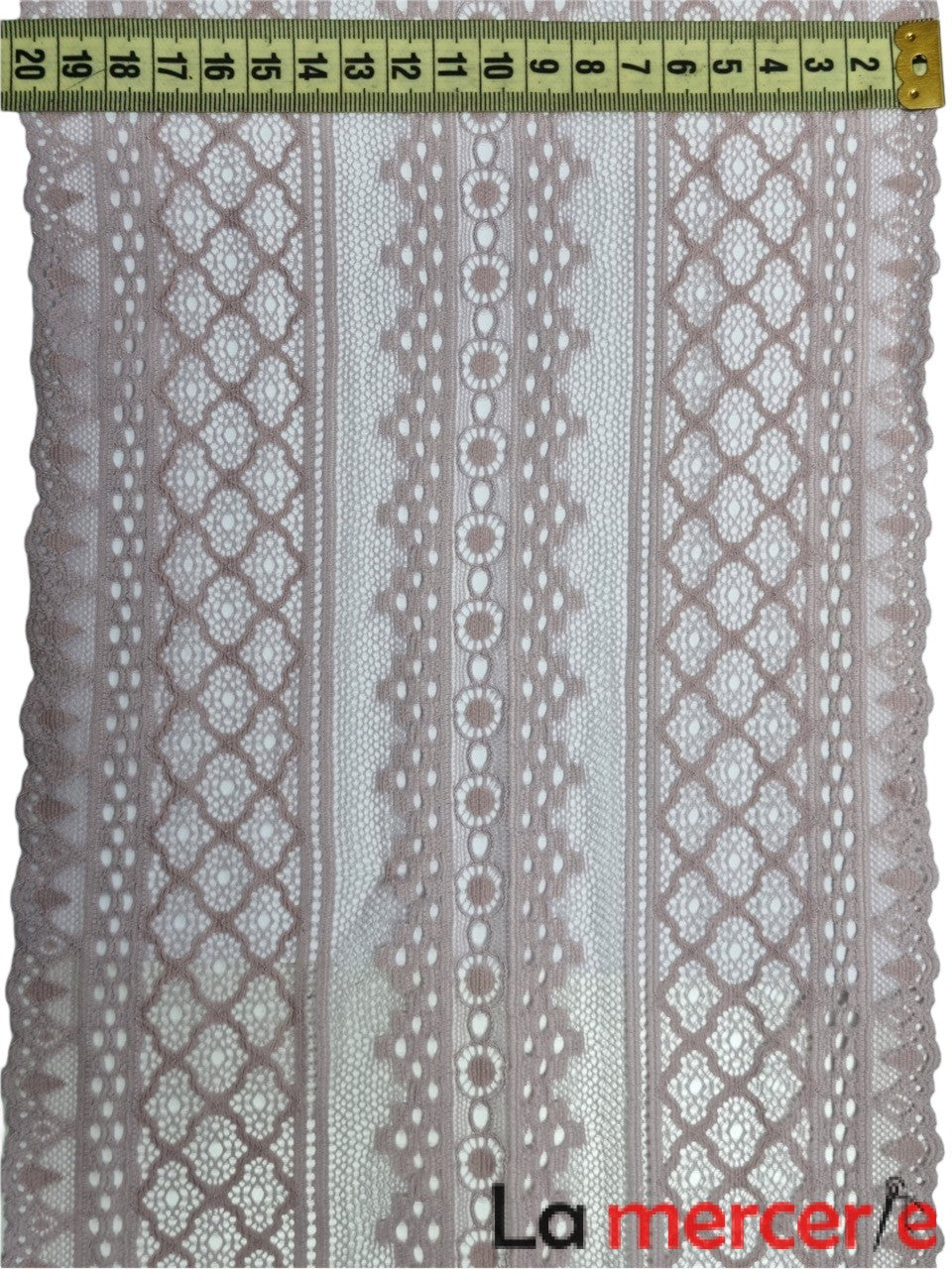 Dantela elastica, roz prafuit, latime 20cm