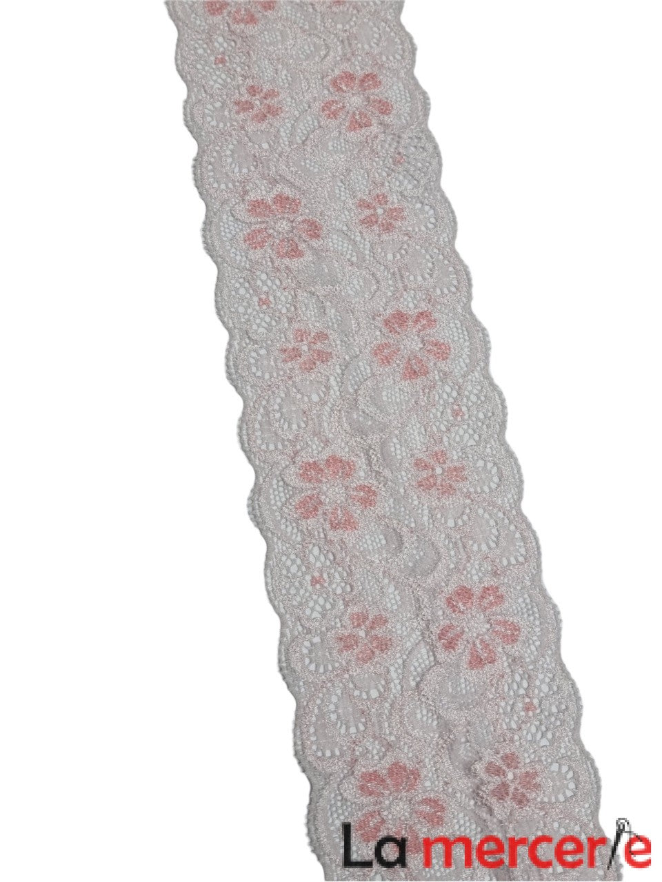 Dantela elastica, roz pal, latime 75mm