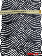 Dantela elastica, neagra, model evantai, latime 21cm