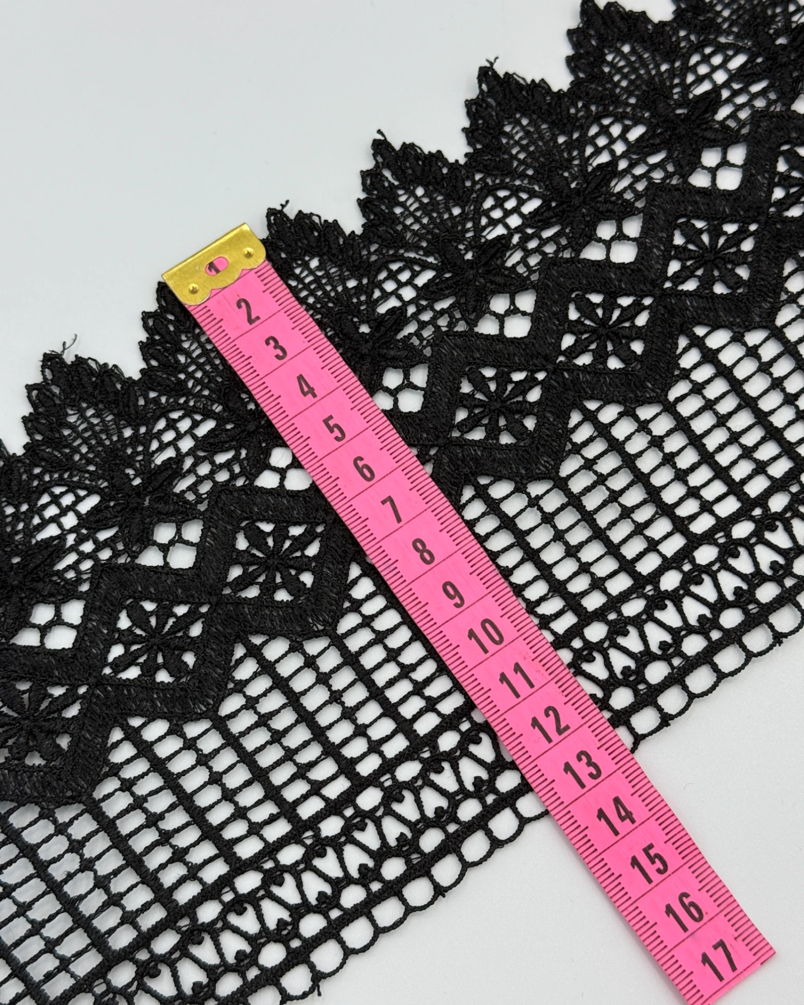 Dantela fixa, negru, 13cm