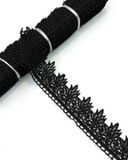 Dantela fixa, negru, 4cm