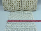 Broderie crem model din fir de mătase, lățime 18cm