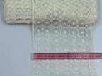 Broderie crem model din fir de mătase, lățime 17cm