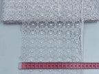 Broderie Alb model din fir de mătase, lățime 17cm