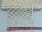 Broderie Crem model din fir de mătase, lățime 18cm