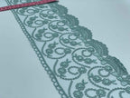 Broderie Turcoaz, model Floral din fir de mătase, lățime 13cm