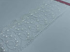 Broderie Albă, model Floral din fir de mătase, lățime 13cm